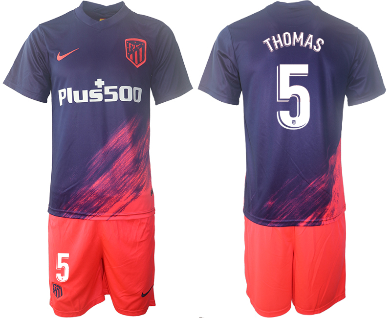 Men 2021-2022 Club Atletico Madrid away purple #5 Soccer Jersey